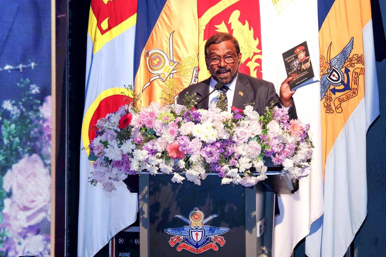 Admiral Prof. Jayanath Colombage presenting his reflections on Beyond Rank.